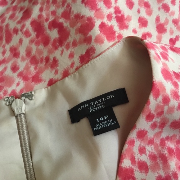 NWOT ANN TAYLOR pink leopard drape front dress 14P - Picture 3 of 4